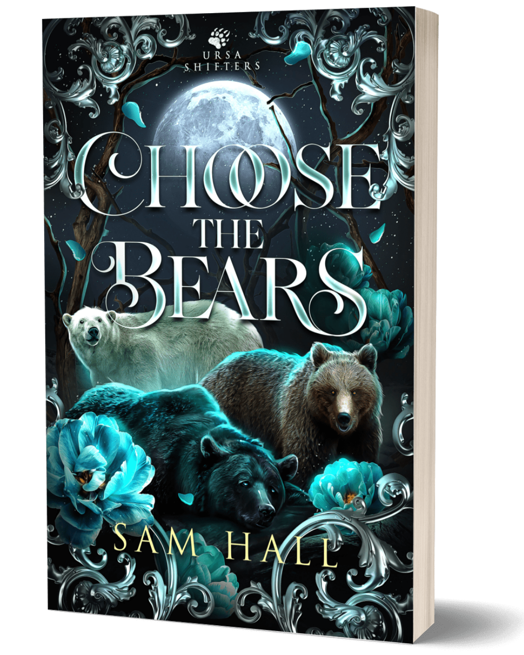 Book cover of 'Choose the Bears' by Sam Hall featuring bears and a moon.