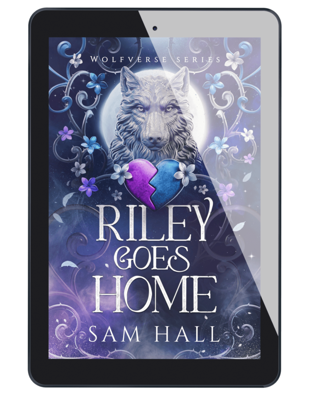 Ebook cover of 'Riley Goes Home' by Sam Hall on a tablet screen
