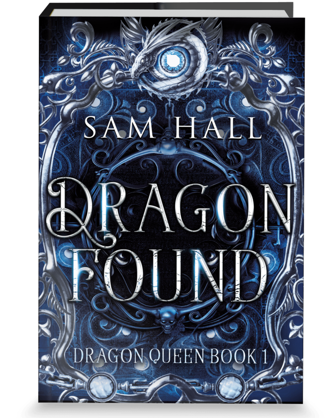 Book cover of 'Dragon Found' by Sam Hall with dragon design