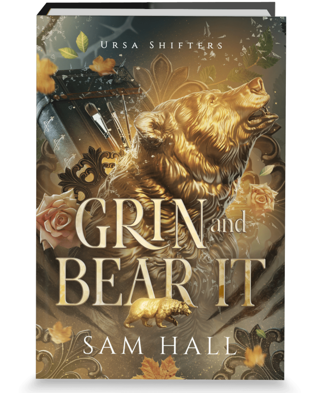 Book cover of 'Grin and Bear It' by Sam Hall featuring a bear and ornate design.