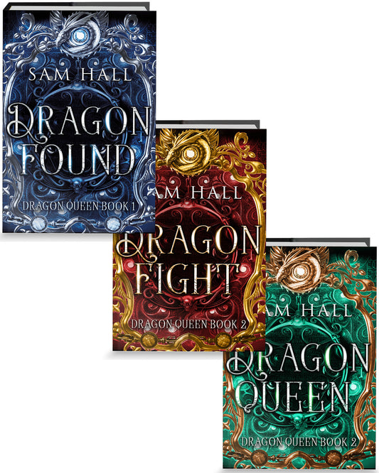 Three books from the 'Dragon Queen' series by Sam Hall on a white background
