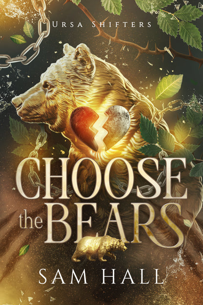 Book cover of 'Choose The Bears' featuring a stylized bear and leaves in a fantasy romance novel style.