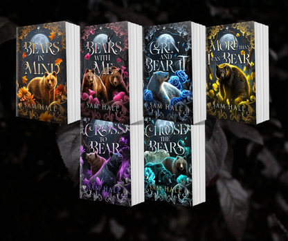 A series of six book covers for the Ursa Shifters series, featuring fantasy elements such as bears and magical landscapes.