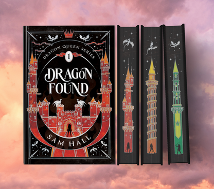 Book titled 'Dragon Found' from the 'Dragon Queen Series' with a fantasy design on a cloud background.